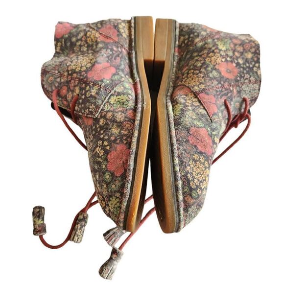 Hush Puppies Suede Women's 10 Floral Ankle Tassel Boots - Picture 4 of 6